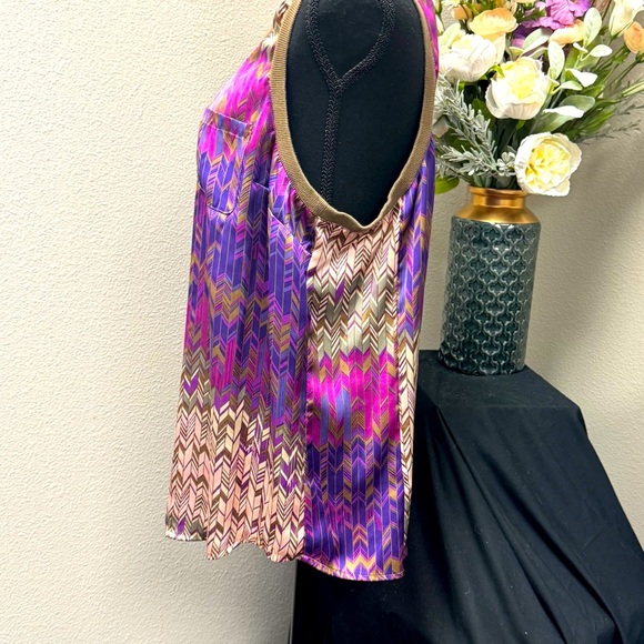 a.n.a. Purple Print Sleeveless Blouse size XL - Picture 2 of 8